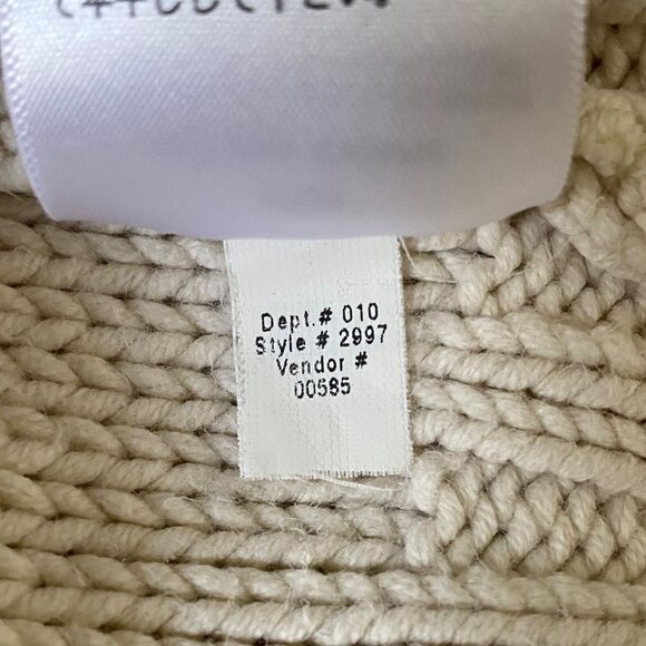 Eddie Bauer Chunky Cable-Knit Cardigan Sweater Cream Women's Size Large Tall - Picture 11 of 13